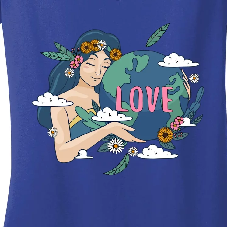 Love Mother Earth 52nd Earth Day Save Our Planet Environt Cute Gift Women's V-Neck T-Shirt