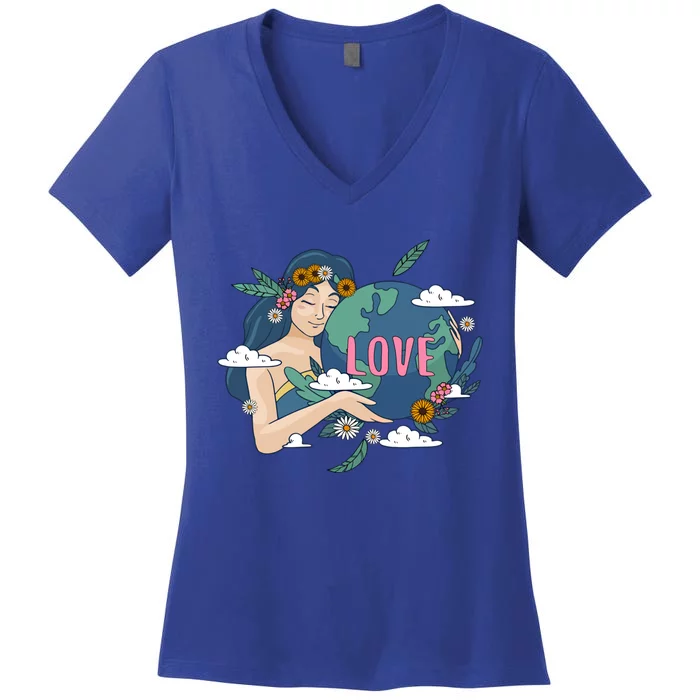 Love Mother Earth 52nd Earth Day Save Our Planet Environt Cute Gift Women's V-Neck T-Shirt