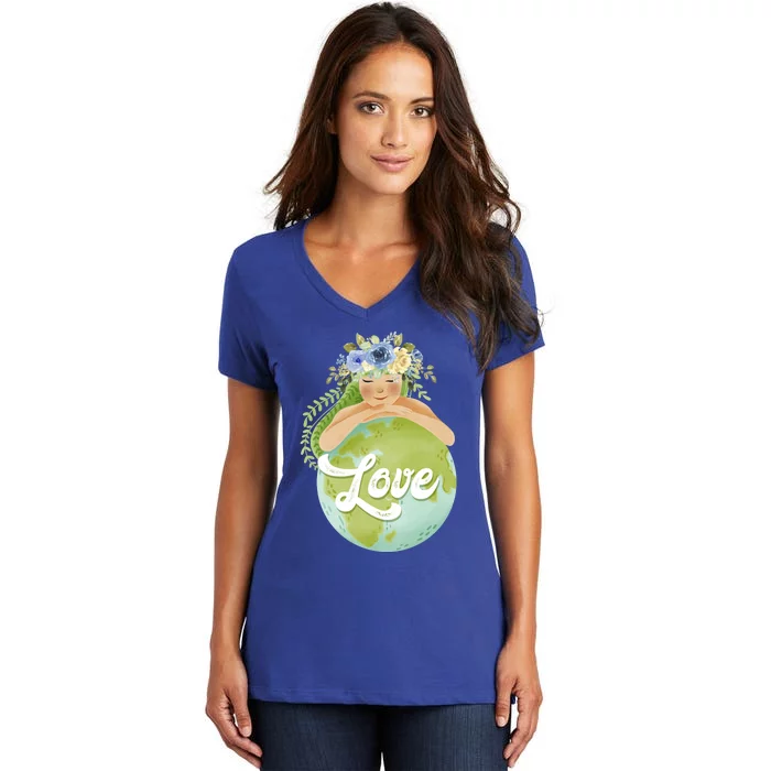 Love Mother Earth Day Save Our Planet Environt Green Gift Women's V-Neck T-Shirt