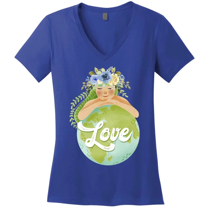 Love Mother Earth Day Save Our Planet Environt Green Gift Women's V-Neck T-Shirt