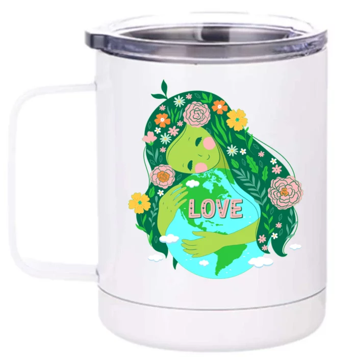 Love Mother Earthday Save Our Planet Environt Green Gift Front & Back 12oz Stainless Steel Tumbler Cup