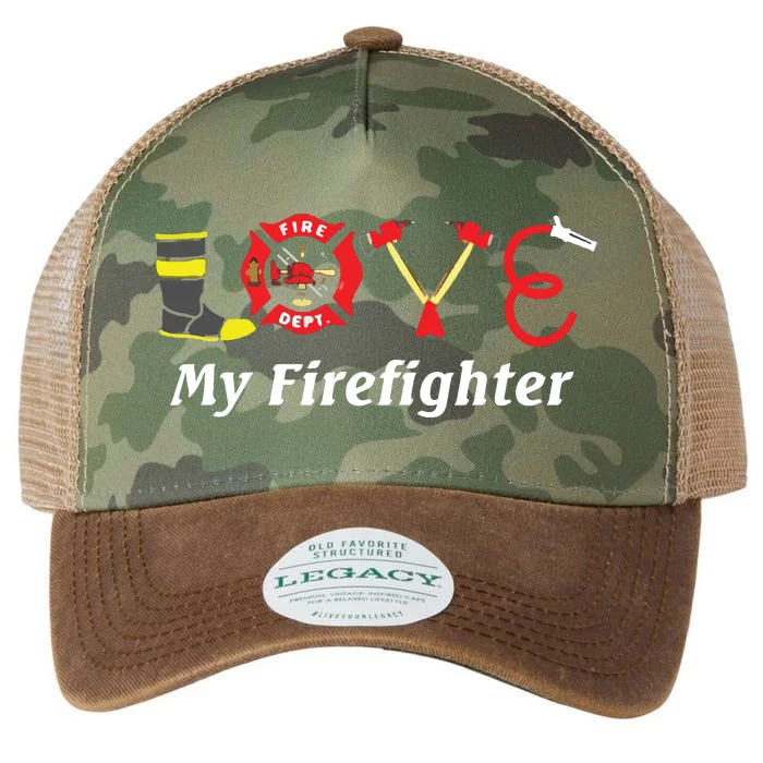 Love My Firefighter Fireman Wife Girlfriend Legacy Tie Dye Trucker Hat