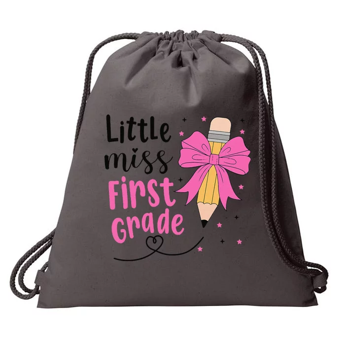 Little Miss First Grade Back To School Rainbow Drawstring Bag