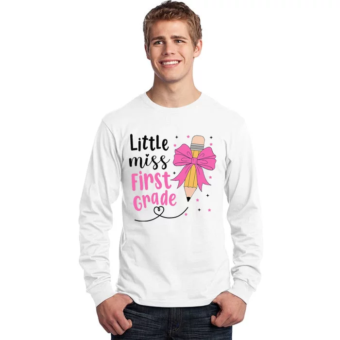 Little Miss First Grade Back To School Rainbow Tall Long Sleeve T-Shirt