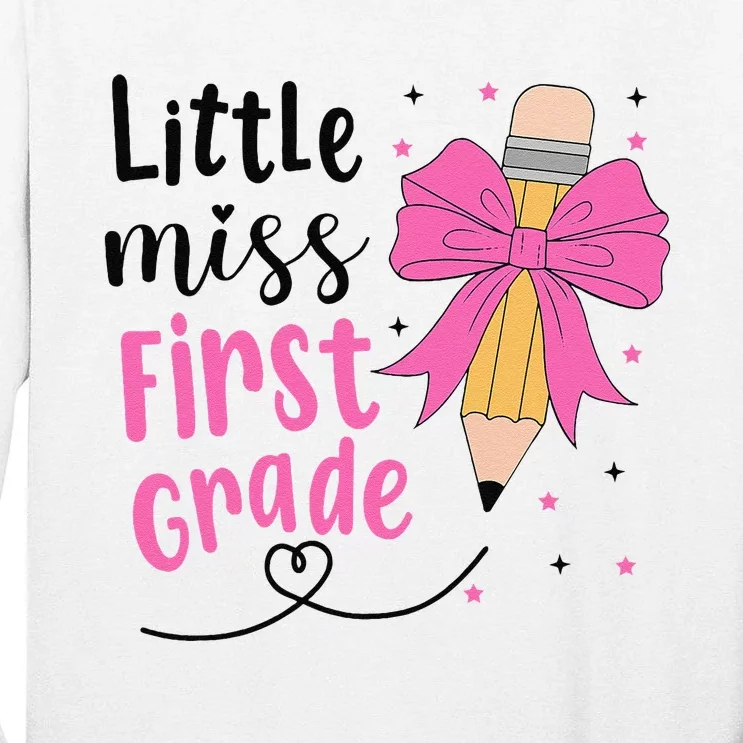 Little Miss First Grade Back To School Rainbow Tall Long Sleeve T-Shirt