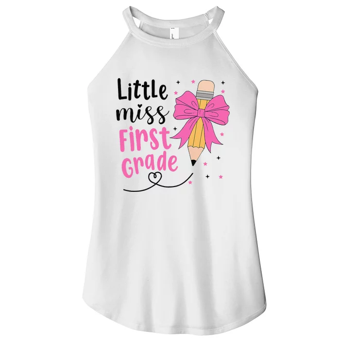 Little Miss First Grade Back To School Rainbow Women’s Perfect Tri Rocker Tank