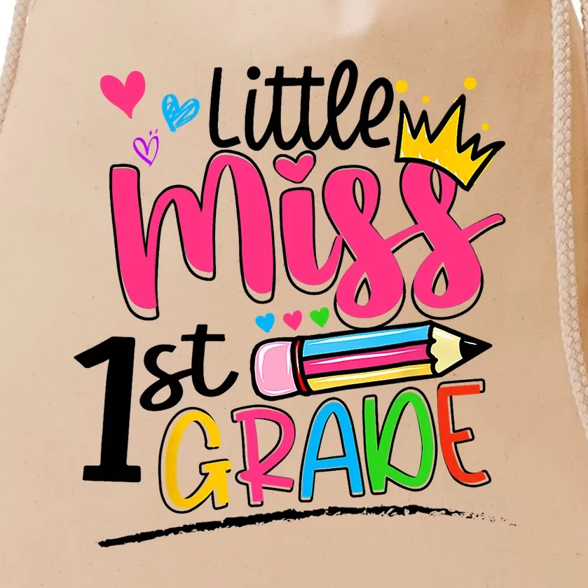 Little Miss First Grade Back To School 1st Grader Kids Drawstring Bag