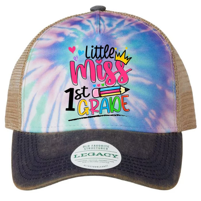 Little Miss First Grade Back To School 1st Grader Kids Legacy Tie Dye Trucker Hat