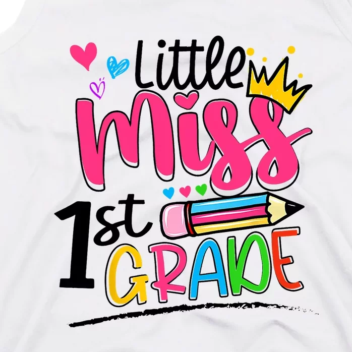 Little Miss First Grade Back To School 1st Grader Kids Tank Top