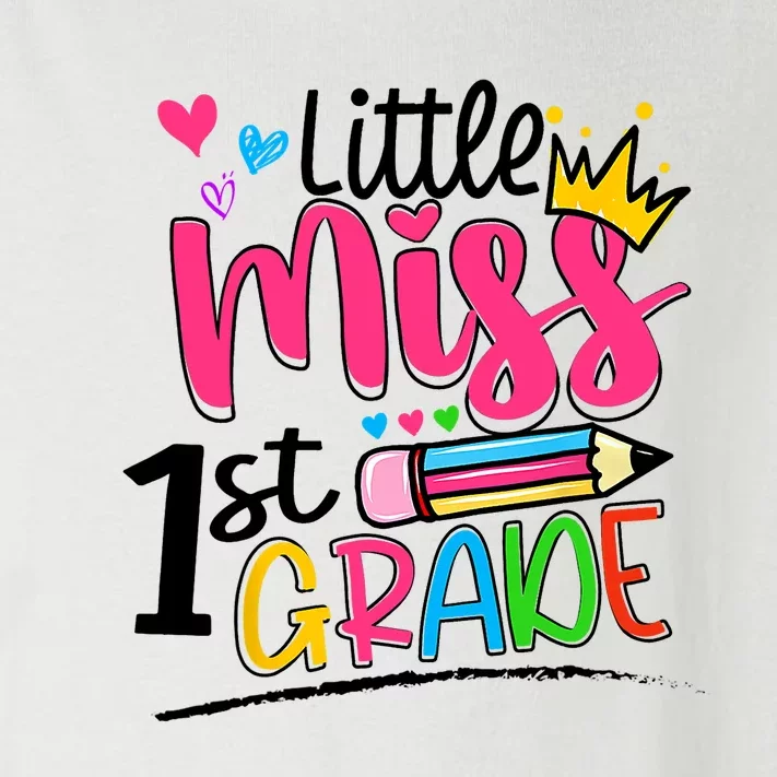 Little Miss First Grade Back To School 1st Grader Kids Toddler Long Sleeve Shirt