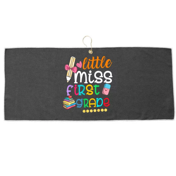 Little Miss First Grade Back To School Large Microfiber Waffle Golf Towel