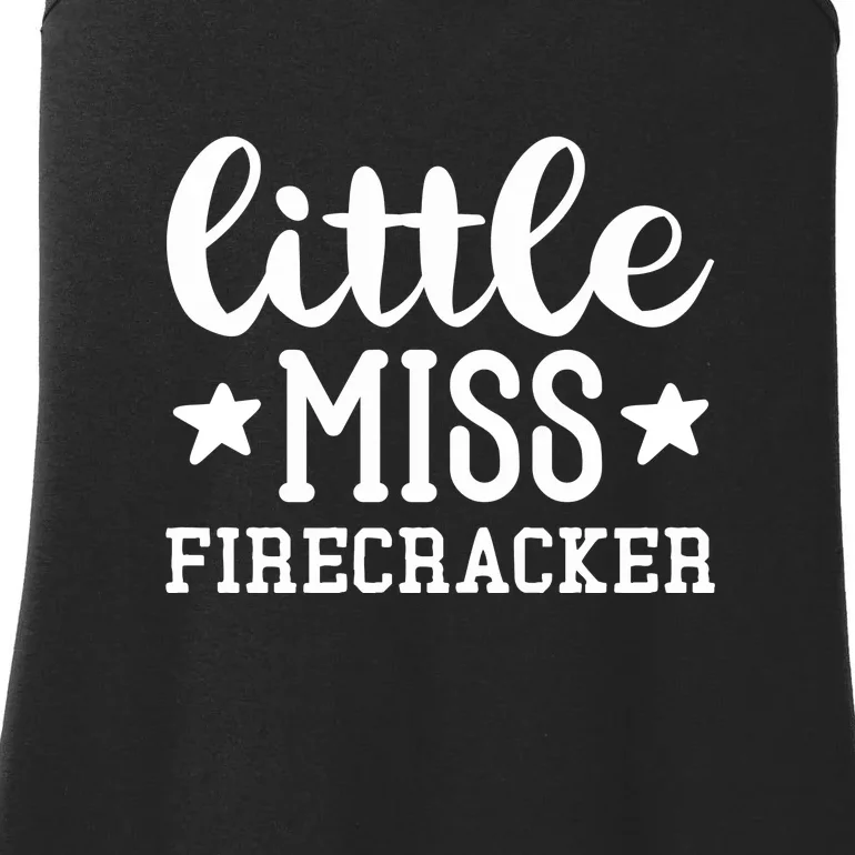 Little Miss FireCracker Memorial Day Gift Ladies Essential Tank