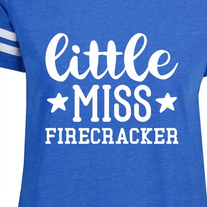 Little Miss FireCracker Memorial Day Gift Enza Ladies Jersey Football T-Shirt