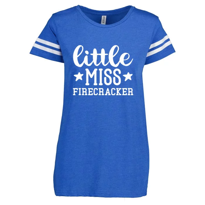 Little Miss FireCracker Memorial Day Gift Enza Ladies Jersey Football T-Shirt