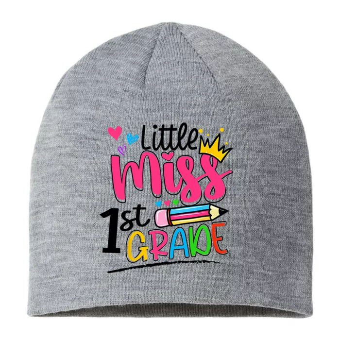 Little Miss First Grade Shirts Back To School 1st Grader Kids 8 1/2in Sustainable Knit Beanie