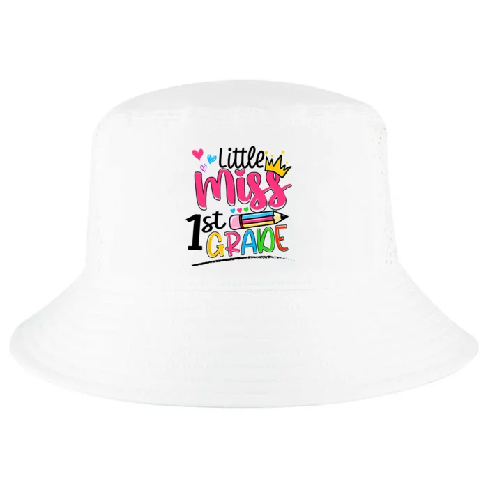 Little Miss First Grade Shirts Back To School 1st Grader Kids Cool Comfort Performance Bucket Hat