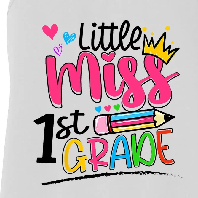 Little Miss First Grade Shirts Back To School 1st Grader Kids Women's Racerback Tank