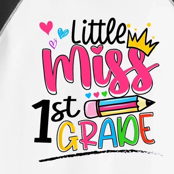 Little Miss First Grade Shirts Back To School 1st Grader Kids Toddler Fine Jersey T-Shirt