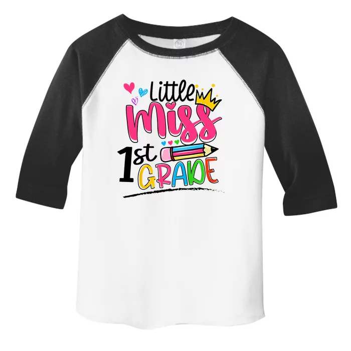 Little Miss First Grade Shirts Back To School 1st Grader Kids Toddler Fine Jersey T-Shirt