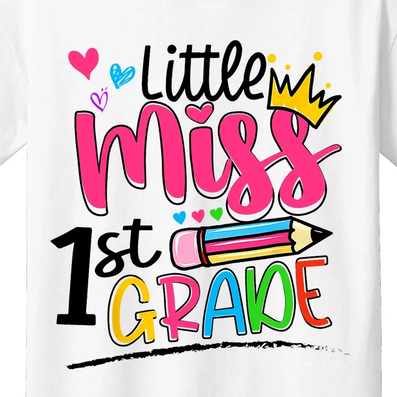 Little Miss First Grade Shirts Back To School 1st Grader Kids Kids T-Shirt