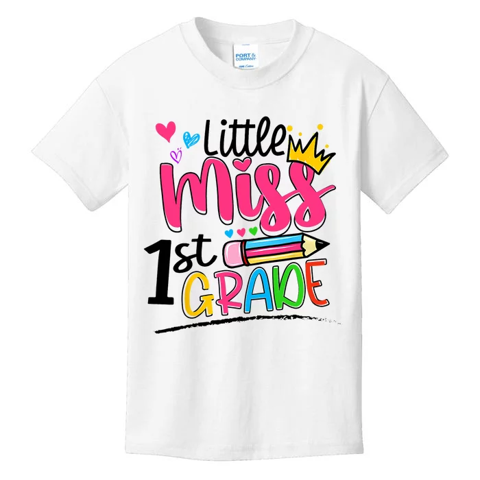 Little Miss First Grade Shirts Back To School 1st Grader Kids Kids T-Shirt