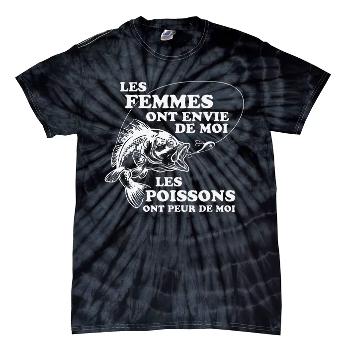 Love Me Fish Fear Me In French Funny Gift For Tie-Dye T-Shirt