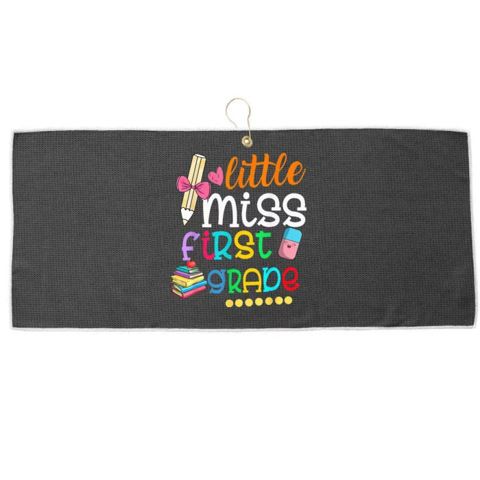 Little Miss First Grade Back To School 1st Grader Large Microfiber Waffle Golf Towel