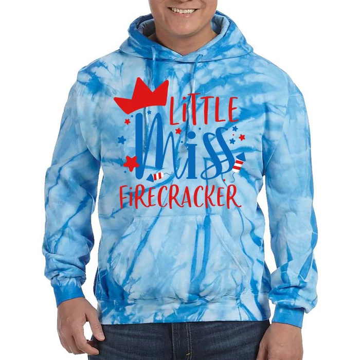 Little Miss Firecracker 4th of July Girl Outfits Tie Dye Hoodie