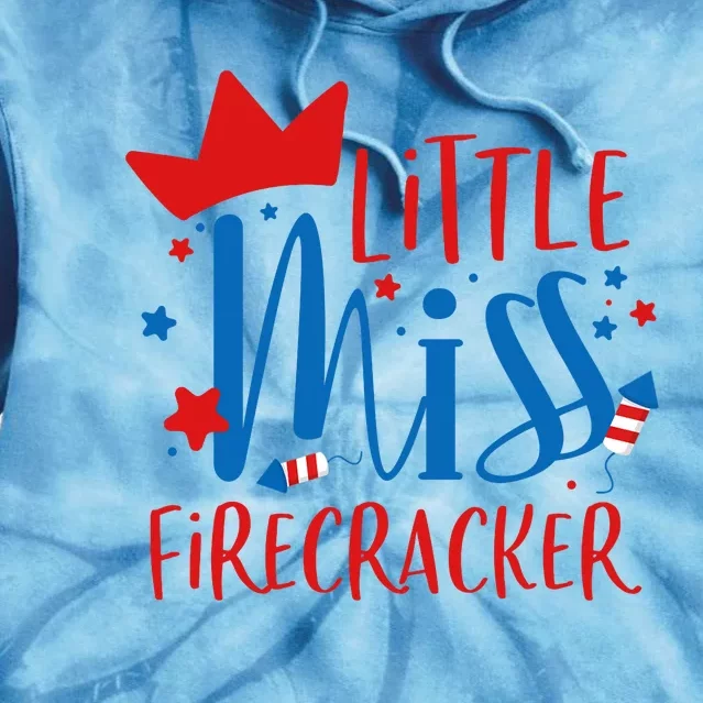 Little Miss Firecracker 4th of July Girl Outfits Tie Dye Hoodie