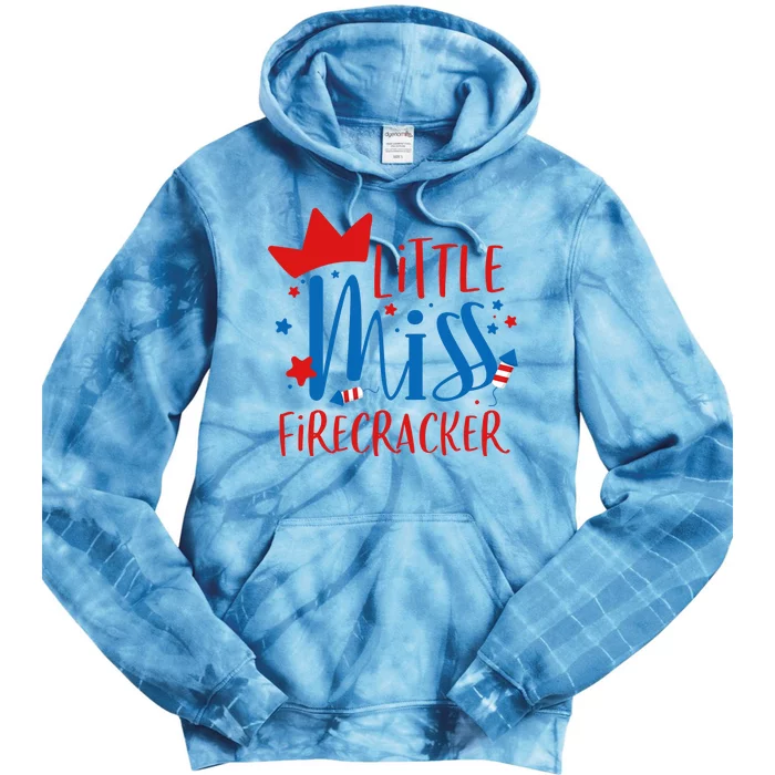 Little Miss Firecracker 4th of July Girl Outfits Tie Dye Hoodie