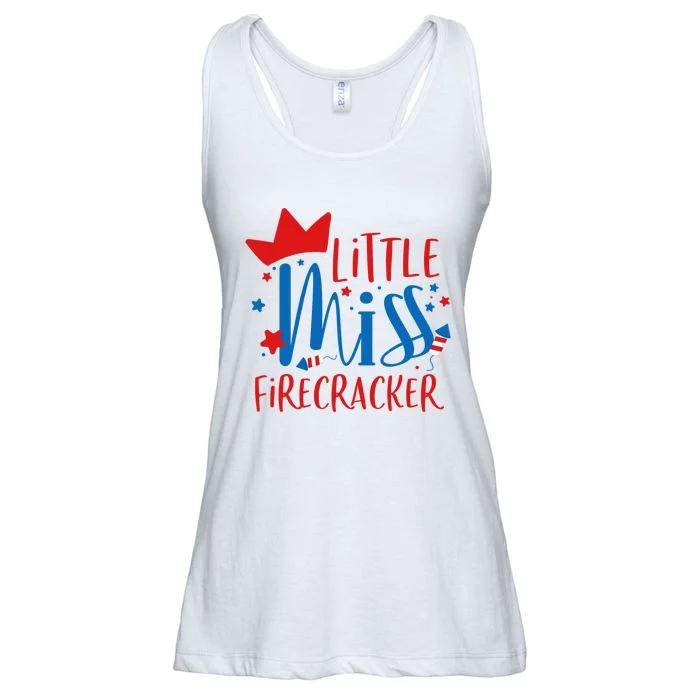 Little Miss Firecracker 4th of July Girl Outfits Ladies Essential Flowy Tank