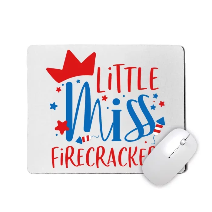 Little Miss Firecracker 4th of July Girl Outfits Mousepad