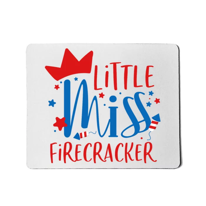 Little Miss Firecracker 4th of July Girl Outfits Mousepad