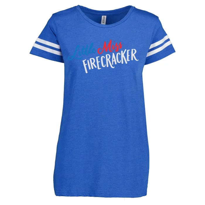 Little Miss Firecracker Fourth Of July Enza Ladies Jersey Football T-Shirt