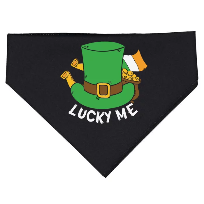 Lucky Me Funny St Patricks Day Luck Day USA-Made Doggie Bandana