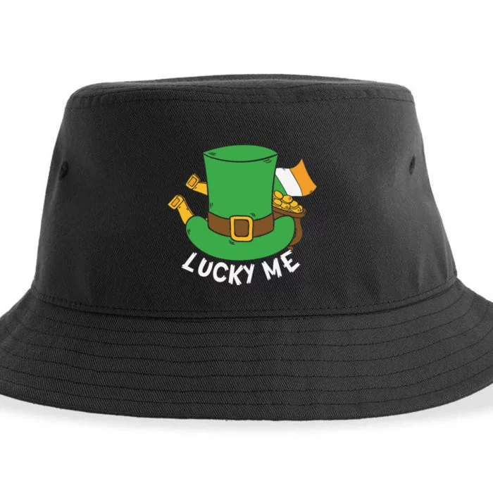 Lucky Me Funny St Patricks Day Luck Day Sustainable Bucket Hat