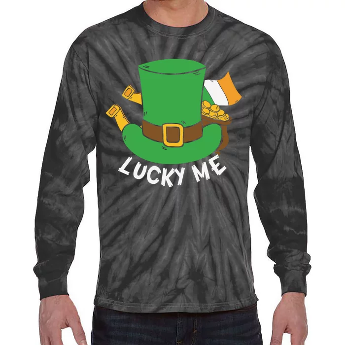 Lucky Me Funny St Patricks Day Luck Day Tie-Dye Long Sleeve Shirt