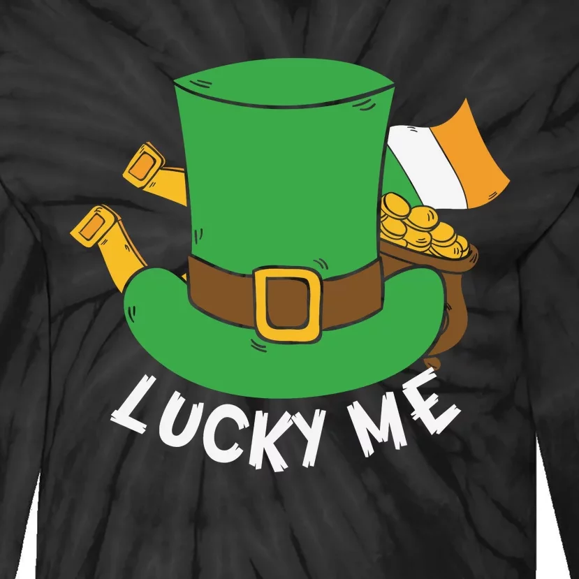 Lucky Me Funny St Patricks Day Luck Day Tie-Dye Long Sleeve Shirt