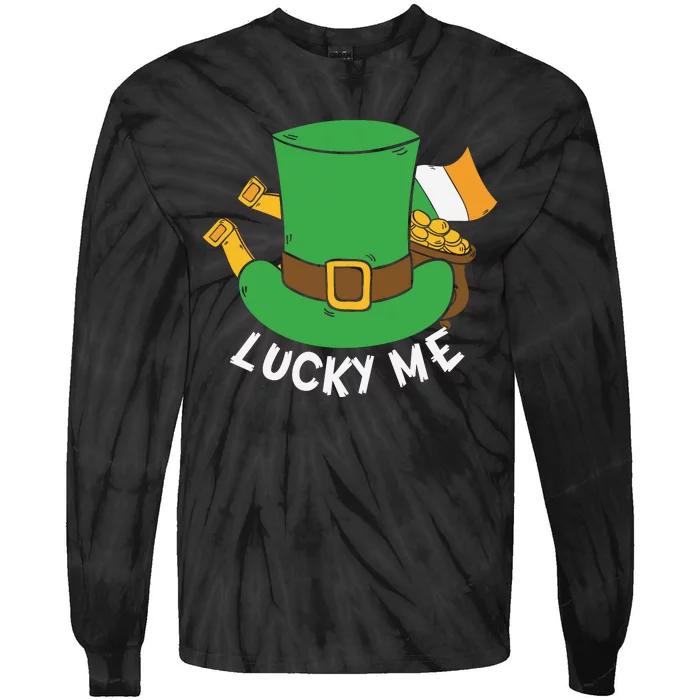 Lucky Me Funny St Patricks Day Luck Day Tie-Dye Long Sleeve Shirt