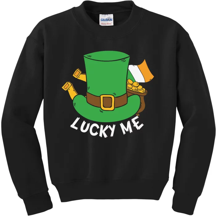 Lucky Me Funny St Patricks Day Luck Day Kids Sweatshirt