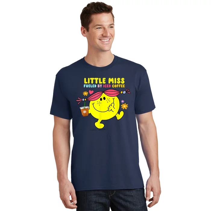 Little Miss Fueled By Iced Coffee Funny Coffee Drinking T-Shirt