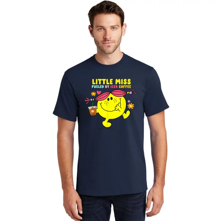 Little Miss Fueled By Iced Coffee Funny Coffee Drinking Tall T-Shirt