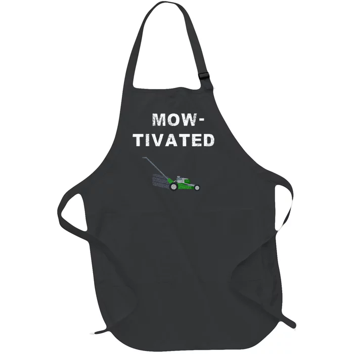 Lawn Mowing Funny Saying Mow Lawn Mower Grass Cutting Gift Full-Length Apron With Pocket