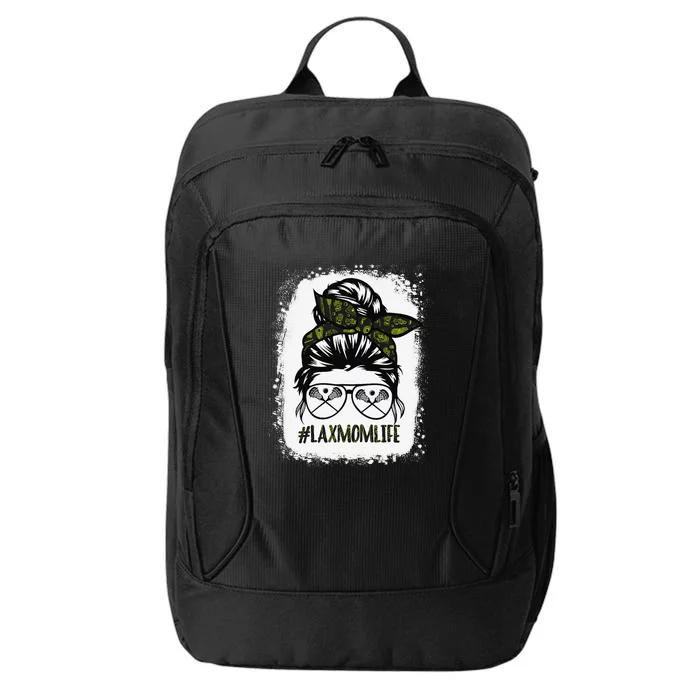 Lax Mom Funny Lacrosse Mom Messy Hair Bun City Backpack