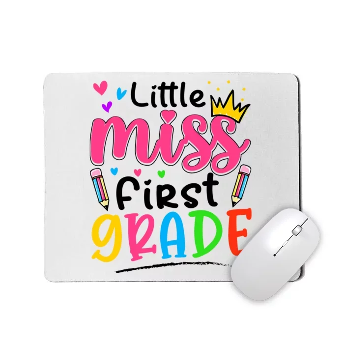 Little Miss First Grade Back To School 1st Grade Girl Mousepad