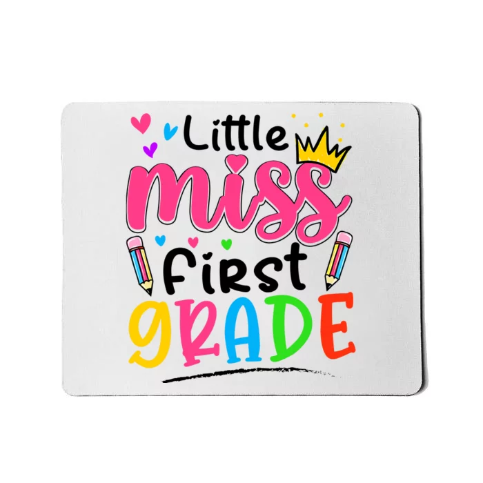 Little Miss First Grade Back To School 1st Grade Girl Mousepad