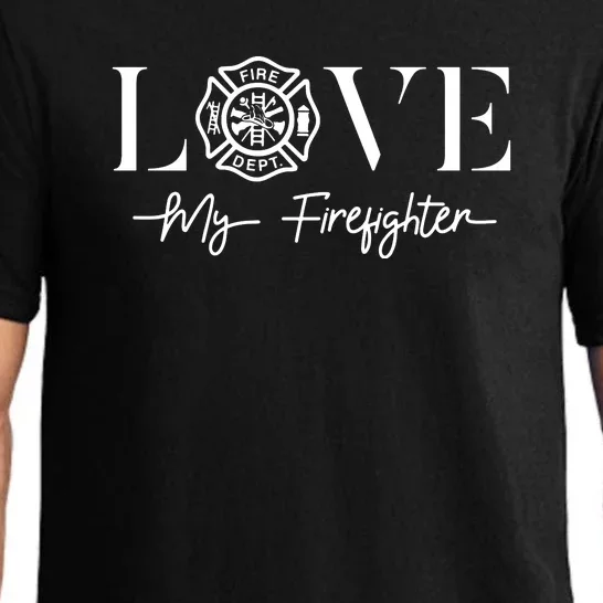 Love My Firefighter Wife Girlfriend Gift Pajama Set