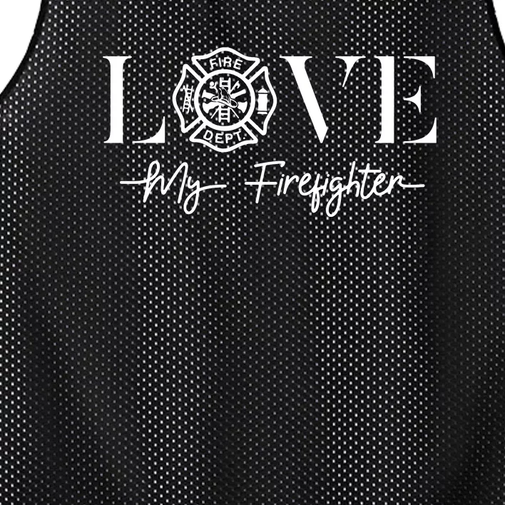 Love My Firefighter Wife Girlfriend Gift Mesh Reversible Basketball Jersey Tank