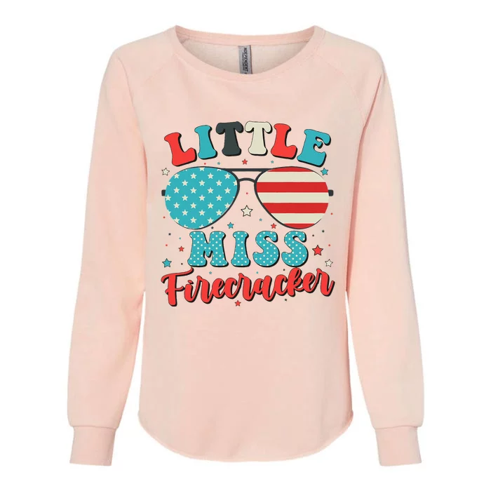 Little Miss Firecracker 4th Of July Womens California Wash Sweatshirt