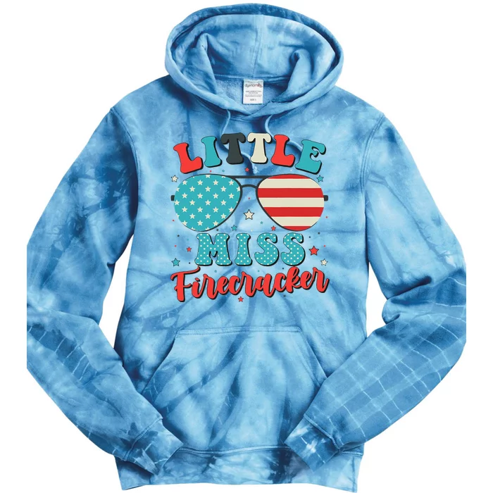 Little Miss Firecracker 4th Of July Tie Dye Hoodie